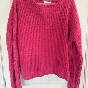 Time and Tru Vibrant Pink Crew Neck Sweater